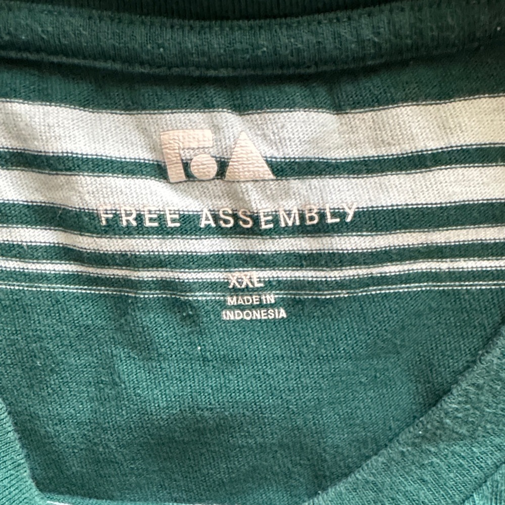 Men's Green Striped Short Sleeve Tee - Picture 2 of 2